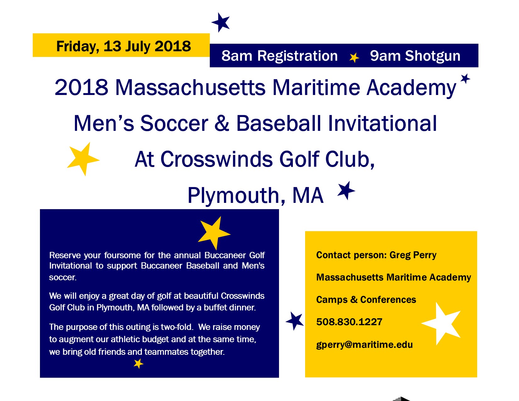 2018 Buccaneers Annual Golf Invitational to Benefit Men's Soccer & Baseball