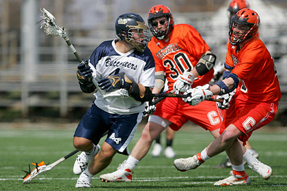 Burke, Simon Each Net Goal And Assist, Hitchings Records 18 Saves As Men's Lacrosse Opens Pilgrim League Play With 10-5 Setback At Clark