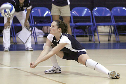 Marino, Lyons Combine For Five Kills, Condino Adds 15 Set Assists As Volleyball Drops 3-0 Non-League Decision At Becker