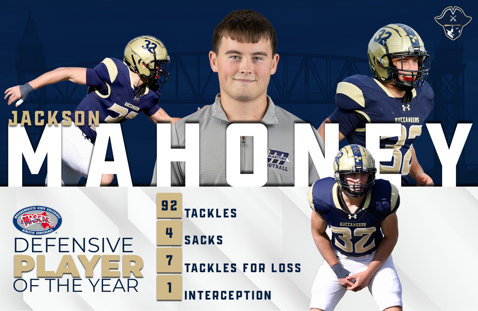 Mahoney Named MASCAC Defensive Player of the Year
