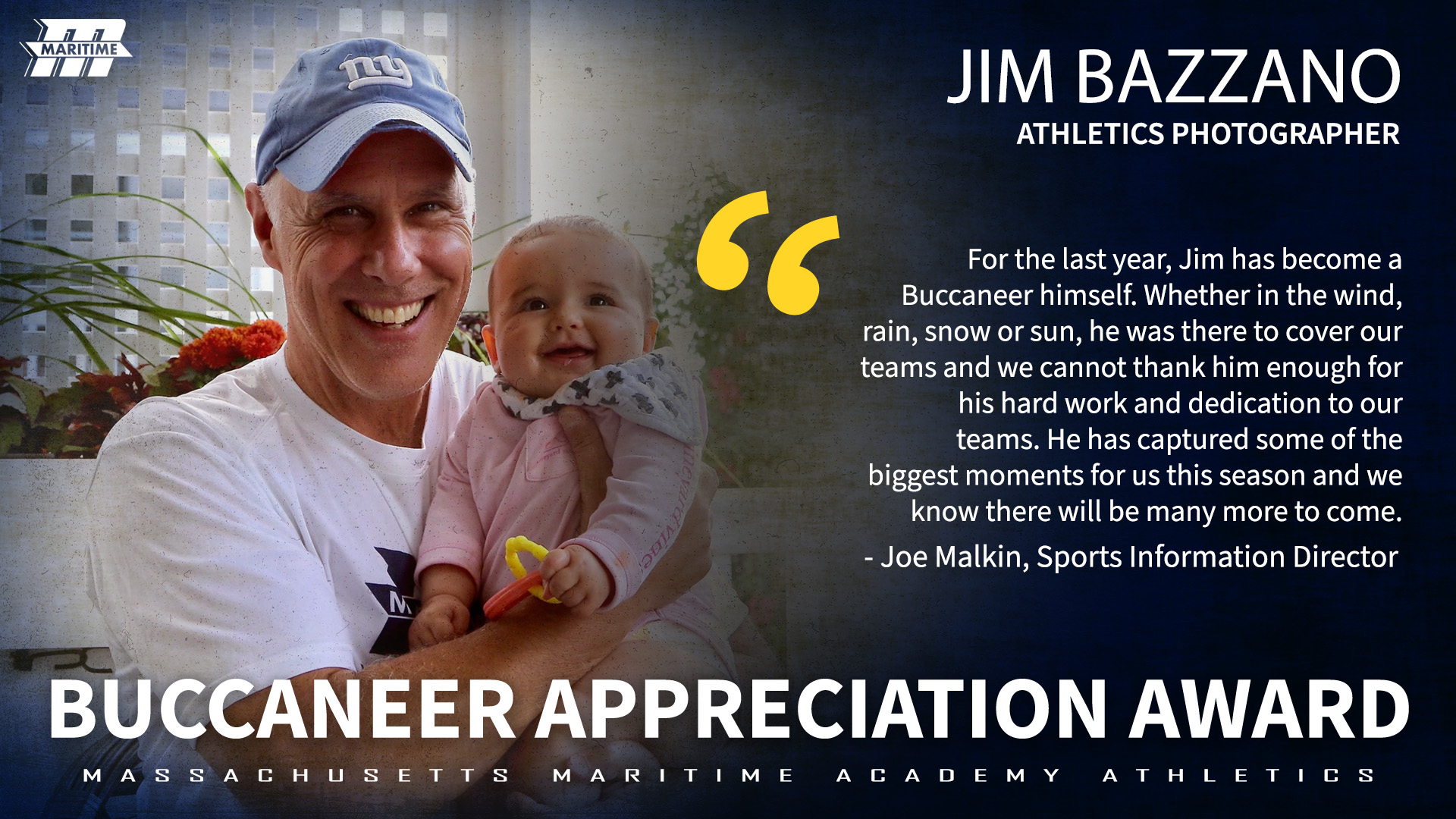 Jim Bazzano Receives Buccaneer Appreciation Award