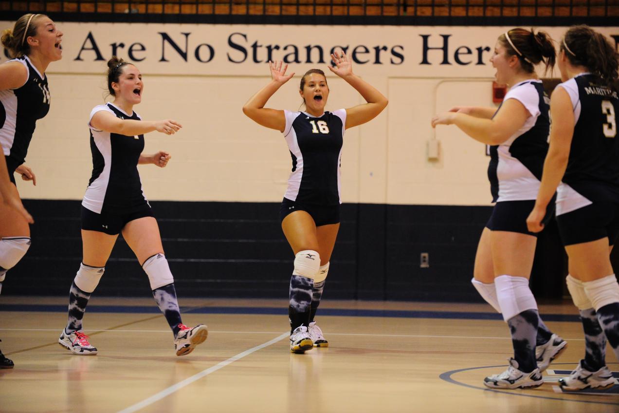 Presutti, Marino And Burgess-Chrost Register Eight Kills Each As Volleyball Notches First Victory Of Second Ratches Era With 3-0 Triumph Over New York Maritime