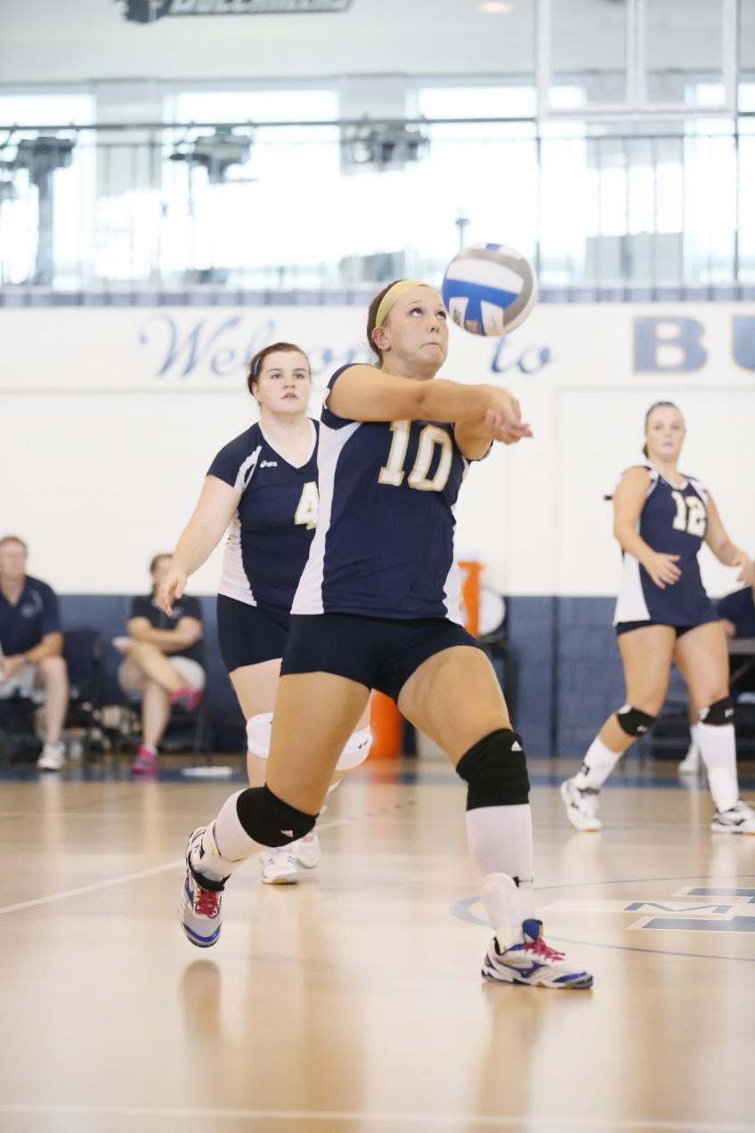 Brain, Harris Combine For Seven Kills As Volleyball Drops 3-0 Non-League Decision At Becker